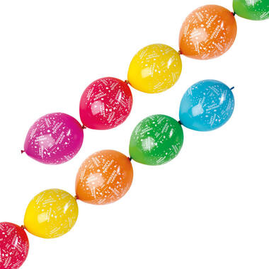 6 Latex Balloons Happy Birthday Garland 27.5 cm / 11"