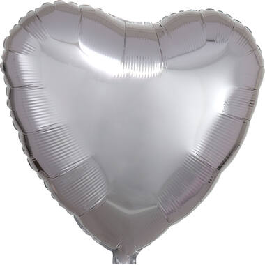 18in/45cm Metallic Silver Heart