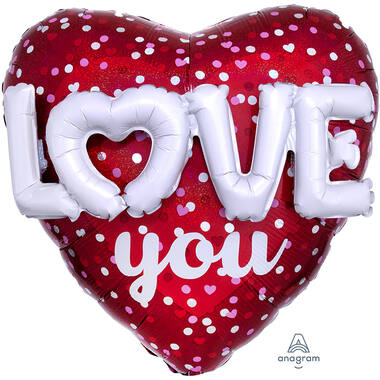 Multi Love Hearts & Dots 91x91cm