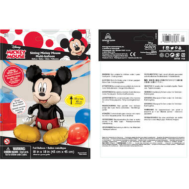Foil Balloon - Shape - Sitting Mickey Mouse - 45 x 45 cm