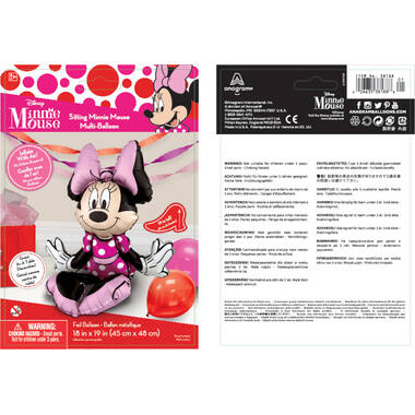 Foil Balloon - Shape - Sitting Minnie Mouse - 45 x 48 cm