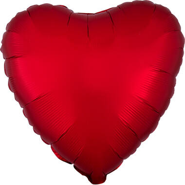 Foil Balloon - Shape - Heart - Satin Luxe Sangria - 45 cm