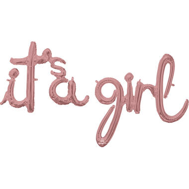Foil Balloons - Shape - Letters "it's a girl" - Rose Gold