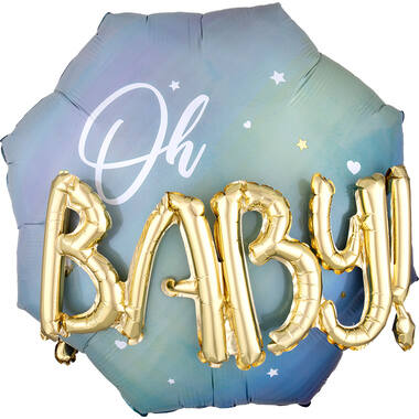 Foil Balloon - 3D - "Oh BABY!" - Blue - 76 x 71 cm