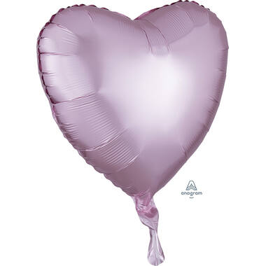 Foil Balloon - Shape - Heart - Pastel Pink - Satin Luxe- 45 cm