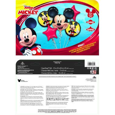 Foil Balloon Bouquet - Mickey Mouse Forever - 5 pieces