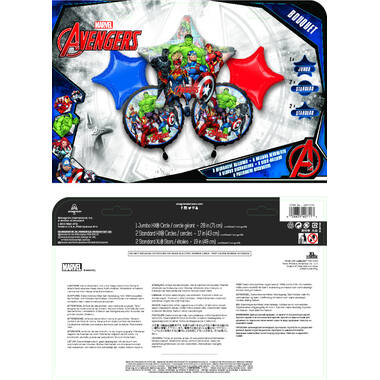 Foil Balloon Bouquet - Avengers Power Unite - 5 pieces