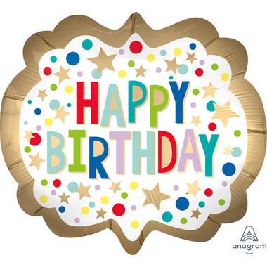 Foil Balloon - Shape - Marquee - "HAPPY BIRTHDAY" - 63 x 55 cm