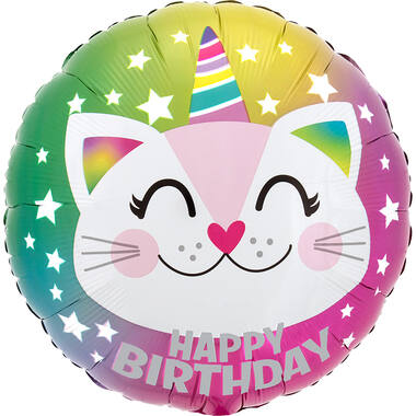 Foil Balloon - "HAPPY BIRTHDAY" - Caticorn - 45 cm