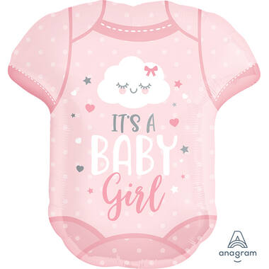 Foil Balloon – Shape – Onesie – "IT'S A BABY Girl" – Blue – 55 x 60 cm