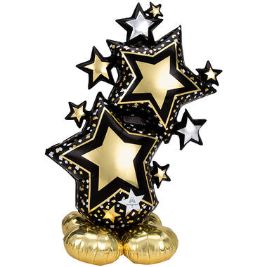 AirLoonz® – Stars New Year – Black Gold – 86 x 149 cm