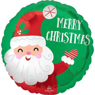 Foil Balloon - "MERRY CHRISTMAS" - Satin Santa Claus - 45 cm