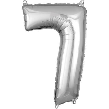 Foil Balloon - Number - 7 - Silver - 43 x 66 cm