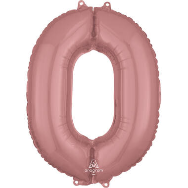 Foil Balloon - Number - 0 - Rose Gold - 51 x 66 cm