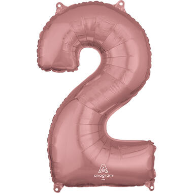 Foil Balloon - Number - 2 - Rose Gold - 43 x 66 cm