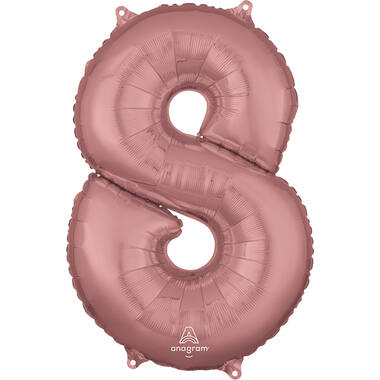Foil Balloon - Number - 8 - Rose Gold - 43 x 66 cm