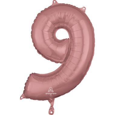 Foil Balloon - Number - 9 - Rose Gold - 43 x 66 cm