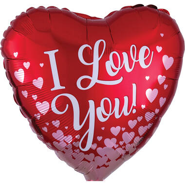 Foil Balloon - Shape - Heart - "I Love You!" - Red - 45 cm