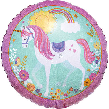 Foil Balloon - Magical "BELIEVE IN UNICORNS" - 45 cm