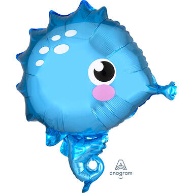 Foil Balloon - Shape - Seahorse - Blue - 48 x 53 cm