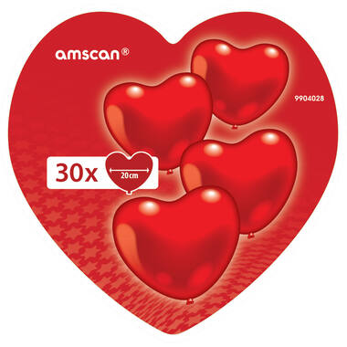 30 Latex Heart Balloons in a Jar 20 cm