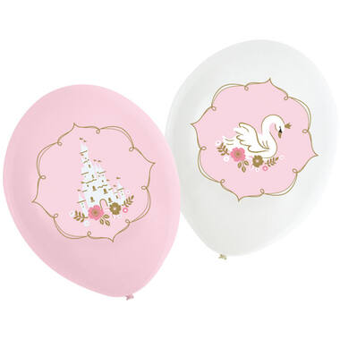 6 Latexballoons Princess for a Day 4c print 27,5 cm/11"