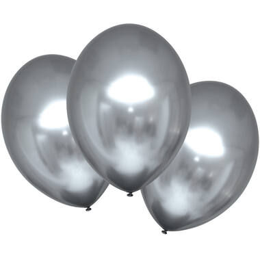 6 Latex Balloons Satin Luxe Platinum 27.5cm/11"