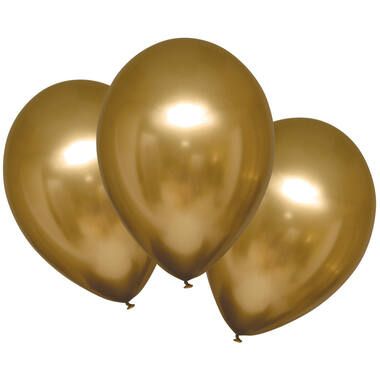 6 Latex Balloons Satin Luxe Gold Sateen 27.5cm/11"