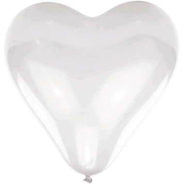 10 Latex Balloons Hearts White 40.6 cm / 16"