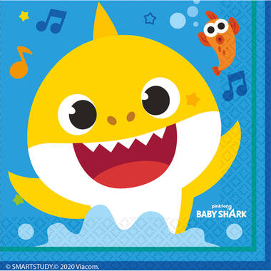 16 Lunch Napkins Baby Shark 33 x 33 cm