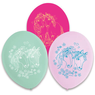 6 Pretty Pony Latex Balloons 1-Side Print 22.8 cm