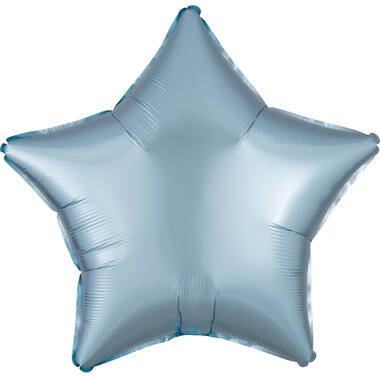 Standard Silk Lustre Pastel Blue Star Foil Balloon C16 Packaged 48 cm