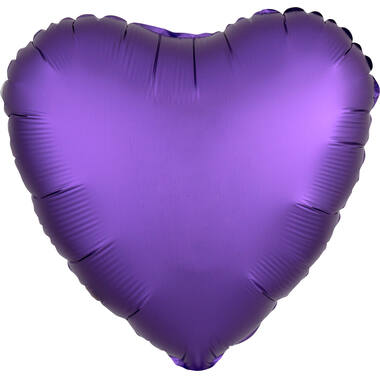 Standard Silk Lustre Purple Heart Foil Balloon C16 Packaged 43 cm