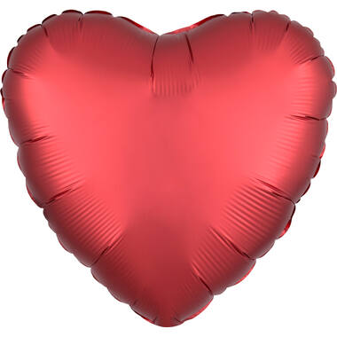 Standard Silk Lustre Red Heart Foil Balloon C16 Packaged 43 cm