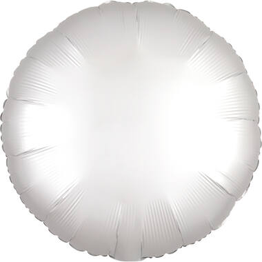 Standard Silk Lustre White Round Foil Balloon C16 Packaged 43 cm