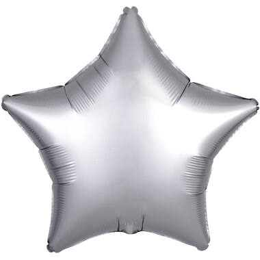Standard Silk Lustre Silver Star Foil Balloon C16 Bulk 48 cm