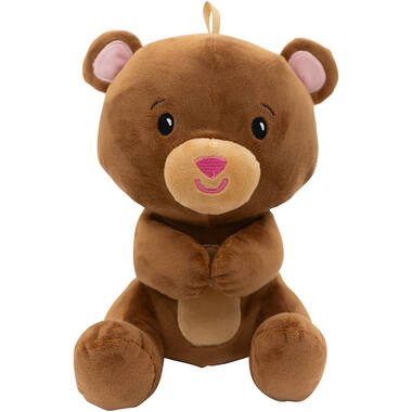 2-in-1 plush toy balloon weight brown bear with loop, 21cm, 170g