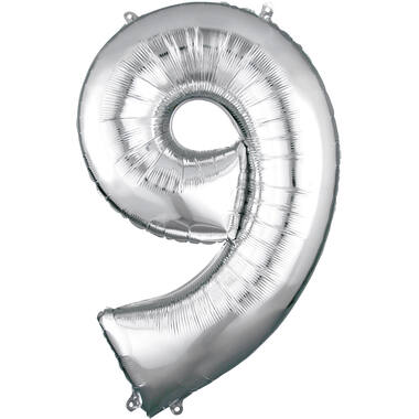 34in/86cm Number 9 Silver