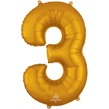 34in/86cm Number 3 Gold