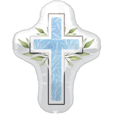 XL Foil Balloon - Shape My First Communion - Blue