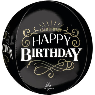 Orbz® - "LIMITED EDITION HAPPY BIRTHDAY" - Black - 38 x 40 cm