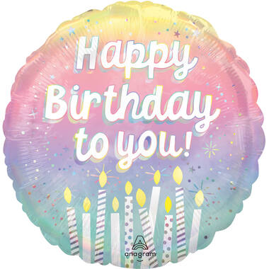 Foil Balloon - "Happy Birthday to you!" - Holographic Pearl Shine - 45 cm