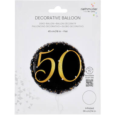Standard Holographic Starlight Birthday 50 Foil Balloon C55 Packaged 45 cm