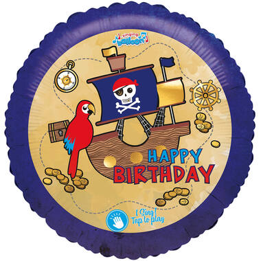 Singing Balloon Happy Birthday PIRAT Foil Balloon H80 packaged 71 x 71 cm