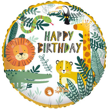 Singing Balloon Happy Birthday GET WILD Foil Balloon H80 packaged 71 x 71 cm