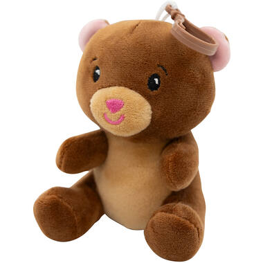 2-in-1 plush toy balloon weight brown bear with hook, 11cm, 90g