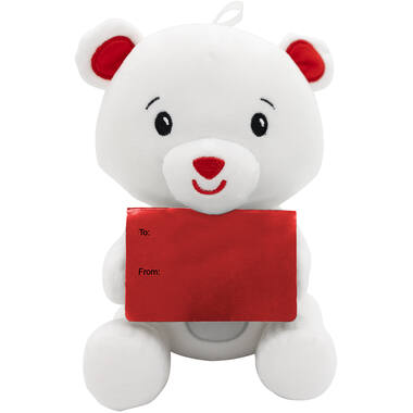 2-in-1 plush toy balloon weight polar bear with loop, 21cm, 170g