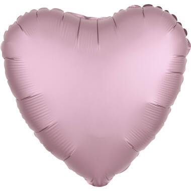 Standard Metallic Pastel Pink Heart Foil Balloon C16 Packaged 43 cm