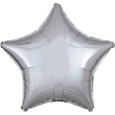 Standard Metallic Silver Star Foil Balloon C16 Packaged 48 c