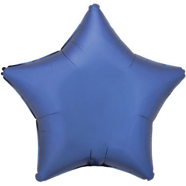 Standard Silk Lustre Azure Blue Star Foil Balloon C16 Packaged 48 cm